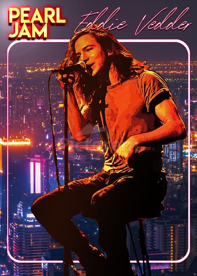 KOZIK シルクスクリーン EDDIE VEDDER pearl jam Pearl Jam Eddie Vedder by Gunawan Rb Wall Art
